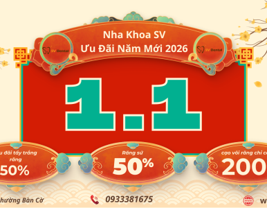 Ưu Đãi Năm Mới 2026 – Giảm Đến 50% Dịch Vụ Răng Sứ, Tẩy Trắng Răng Tại Nha Khoa SV
