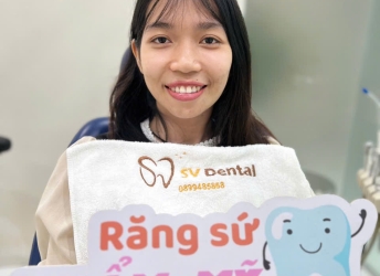 Bạn Thùy Trang sau chọn dán sứ tại NHA KHOA SV 