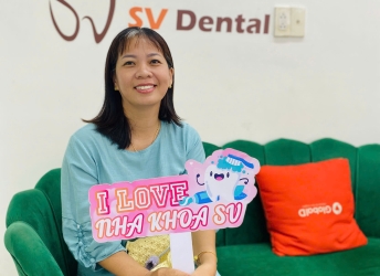 chị nguyệt làm răng sứ toàn hàm tại NHA KHOA SV 