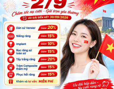 Ưu Đãi Mừng Đại Lễ 2/9 – Nha Khoa SV Giảm Đến 20%