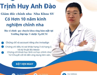 Bác sĩ chinh nha chuyên môn cao tại NHA KHOA SV , Quận 3 . BS CK1 TrỊnh Huy Anh Đào 