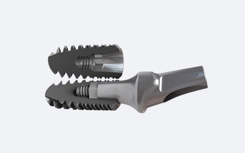 Trụ implant Tekka có thiết kế với bề mặt nhám, giúp tăng cường khả năng bám dính vào xương